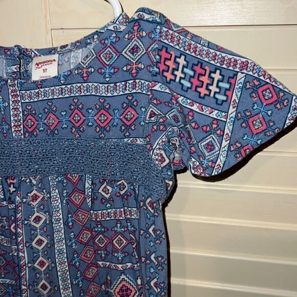 Arizona jean company size 5T southwestern print BoHo short sleeve shirt - Picture 4 of 4